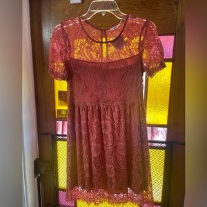XS pink flower dress